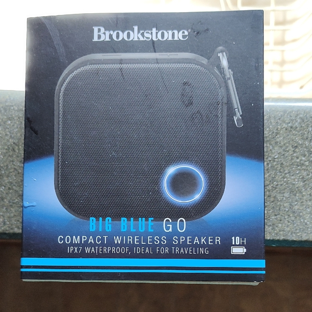 Brookstone Big Blue Go Wireless Speaker - Black and Blue